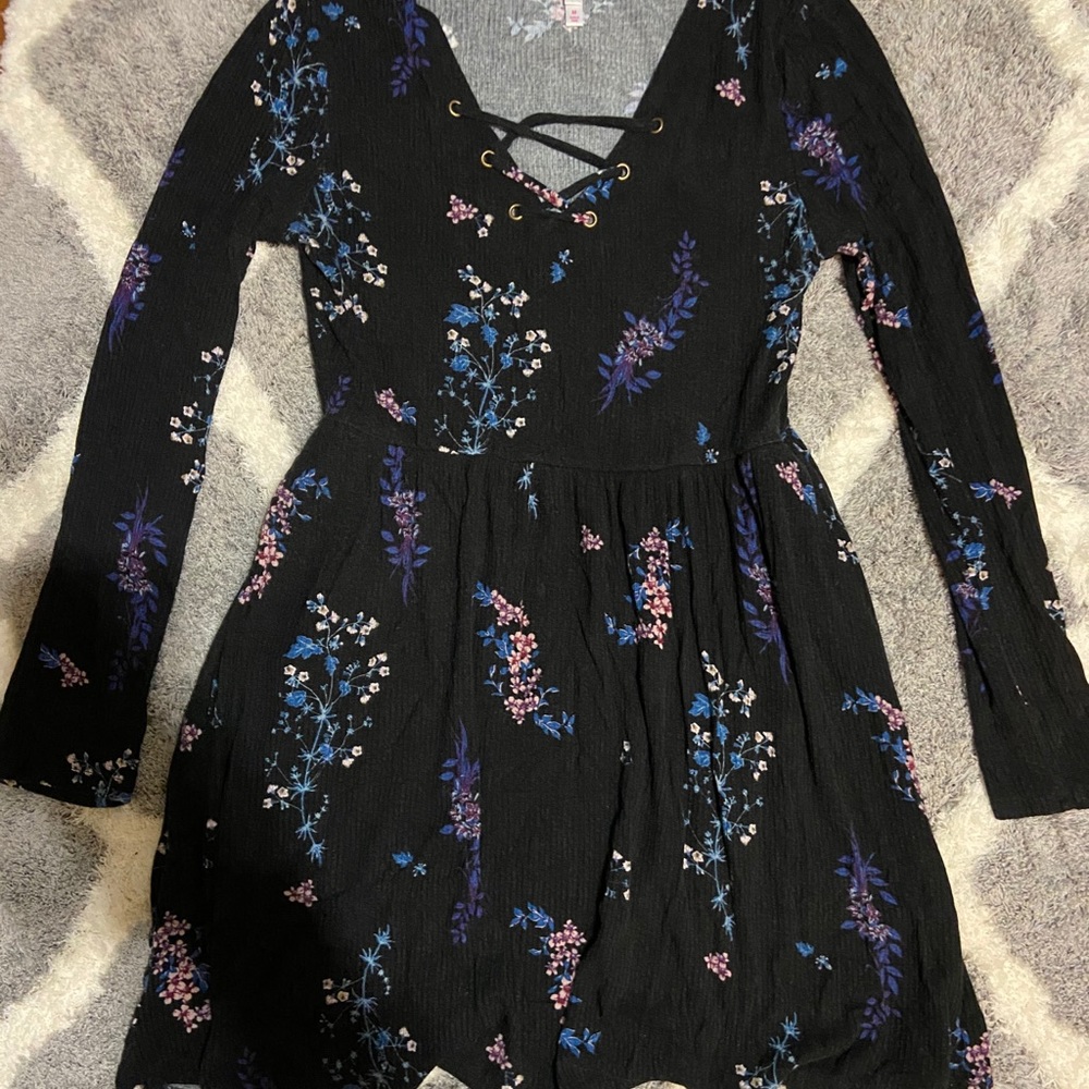 Xhilaration Fit and Flare Lace up Dress